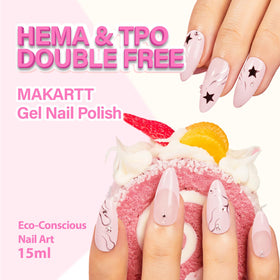 Makartt Milky Pink Gel Nail Polish 15ML swatch on nails