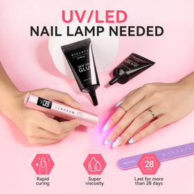 Makartt Nail Gem Glue 60g with various nail art accessories
