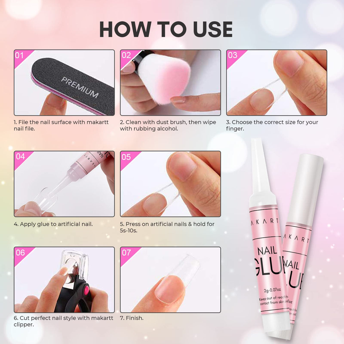 Makartt Nail Glue bulk pack displayed on a table