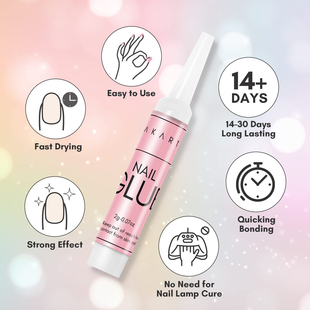 Makartt Nail Glue in use on false nails