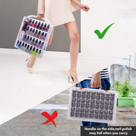 Makartt nail polish organizer filled with colourful nail polish bottles