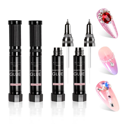 Makartt Nail Rhinestone Glue 4 x 8ml front view