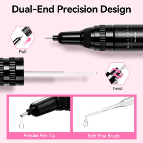 Makartt Nail Rhinestone Glue brush applicator close-up