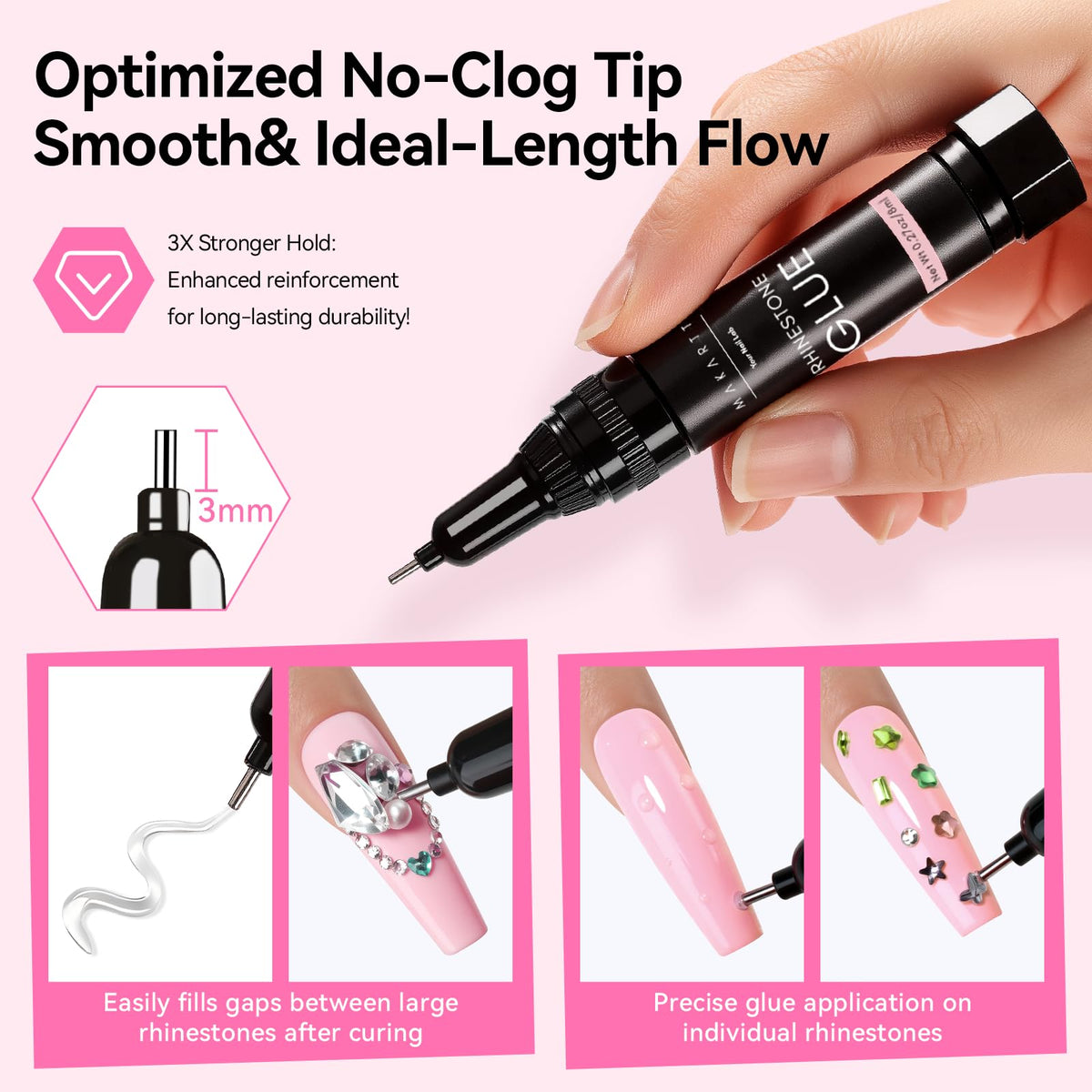 Makartt Nail Rhinestone Glue pen tip applicator
