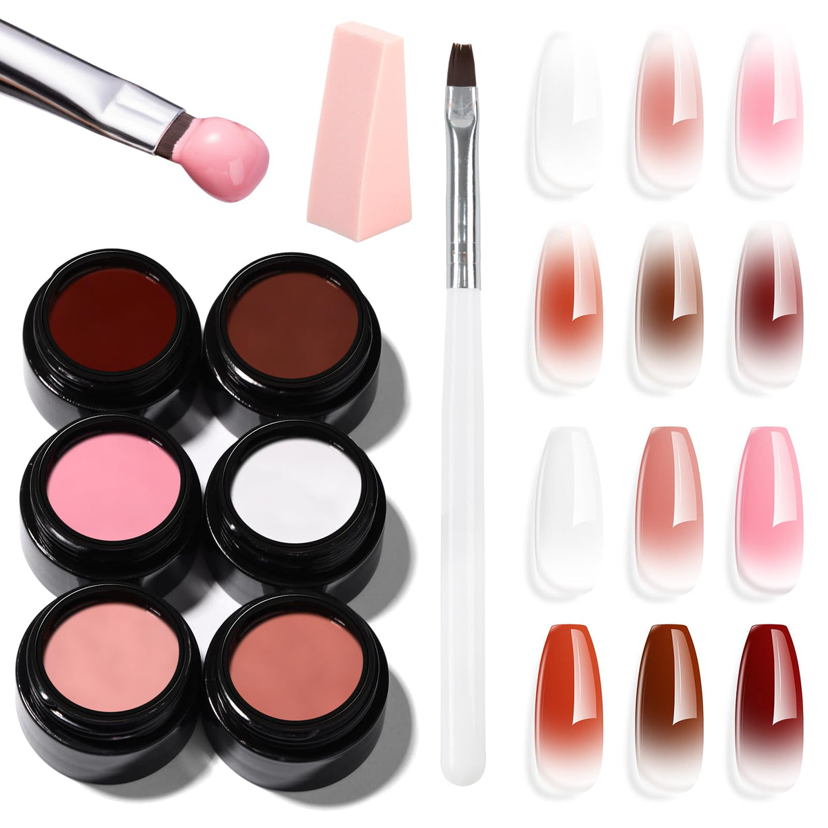 Makartt Ombre Gel Nail Polish Kit with 6 gradient shades