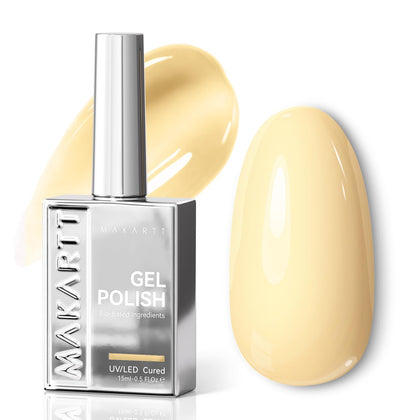Makartt Pastel Yellow Gel Nail Polish 15ML front view