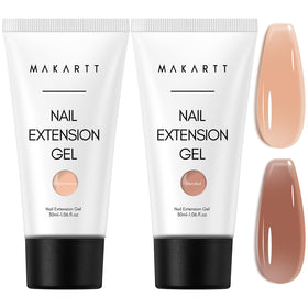 Makartt Poly Nail Gel Set in Nude and Dark Almond front view