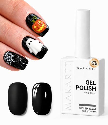 Makartt Ultra Pigmented Black Gel Nail Polish 15ml front view