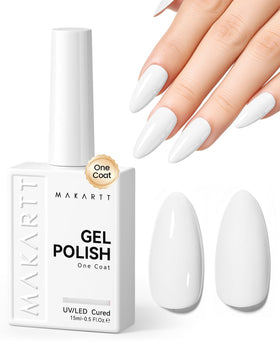 Makartt Ultra-Pigmented White Gel Nail Polish 15ml front view