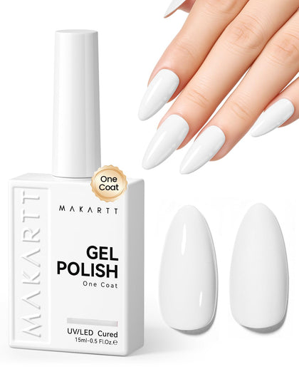 Makartt Ultra-Pigmented White Gel Nail Polish 15ml front view