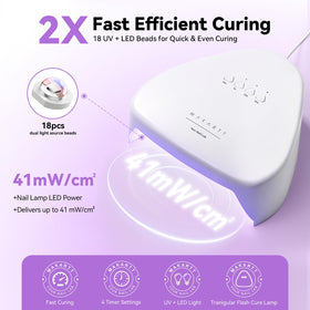Makartt UV light compact size comparison on nail desk