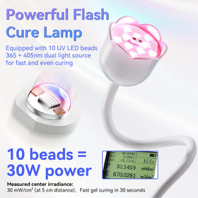 Makartt UV Nail Lamp showing 10s flash feature