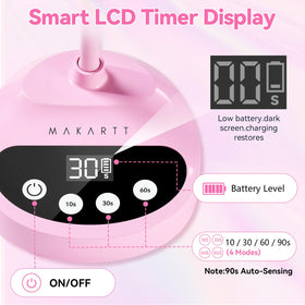 Makartt UV Nail Lamp showing battery status