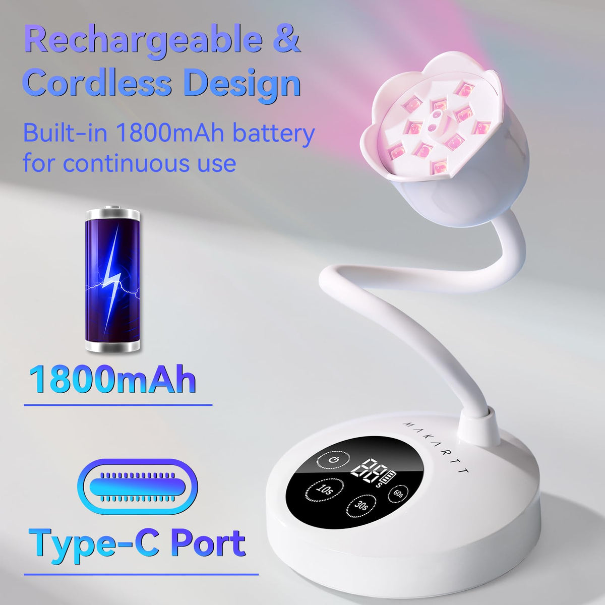 Makartt UV Nail Lamp with USB charging cable