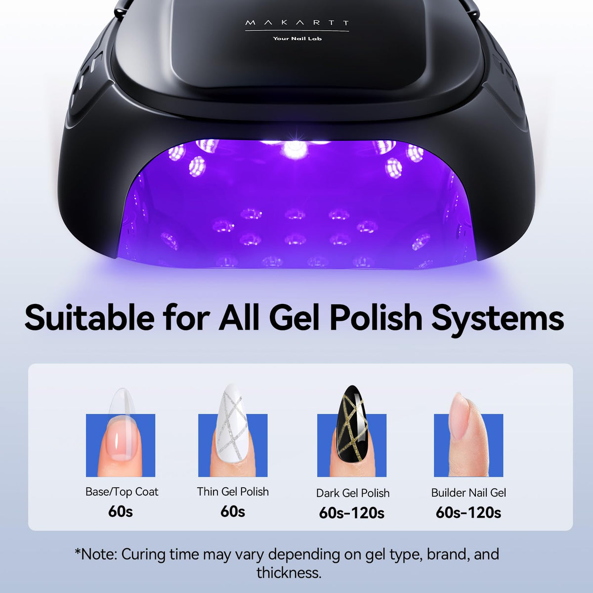 Makartt UV Nail Light in use for gel nail curing
