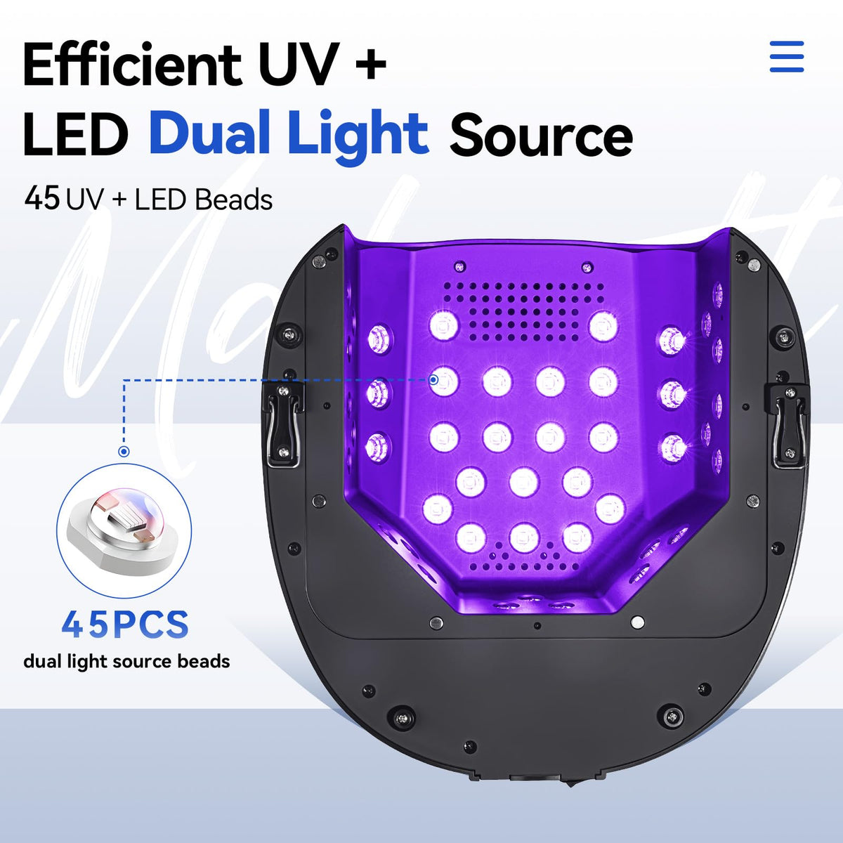 Makartt UV Nail Light with timer settings displayed