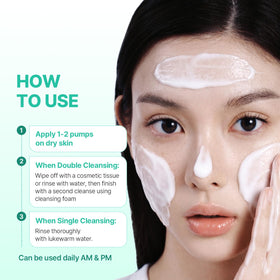 MAKEP:REM Cleansing Milk being applied to a cotton pad