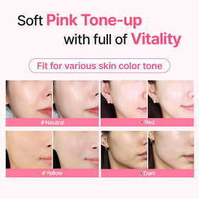 MAKEP:REM Soothing Pink Tone Up Sunscreen pink tint demonstration