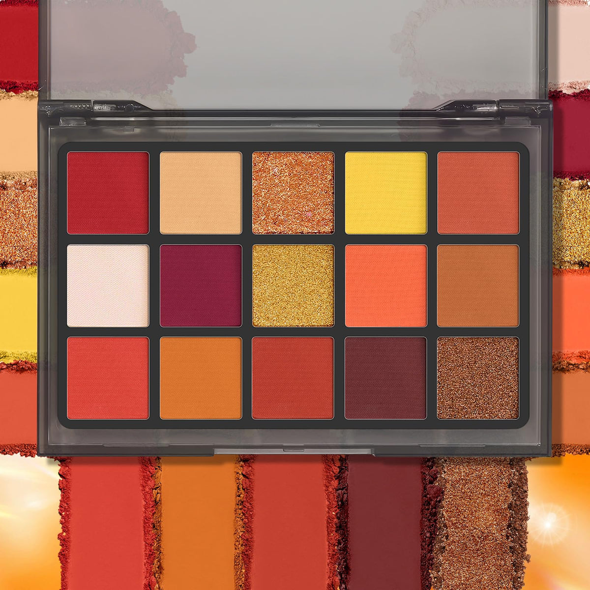 Makeup artist using UCANBE Orange Eyeshadow Palette for a vibrant look