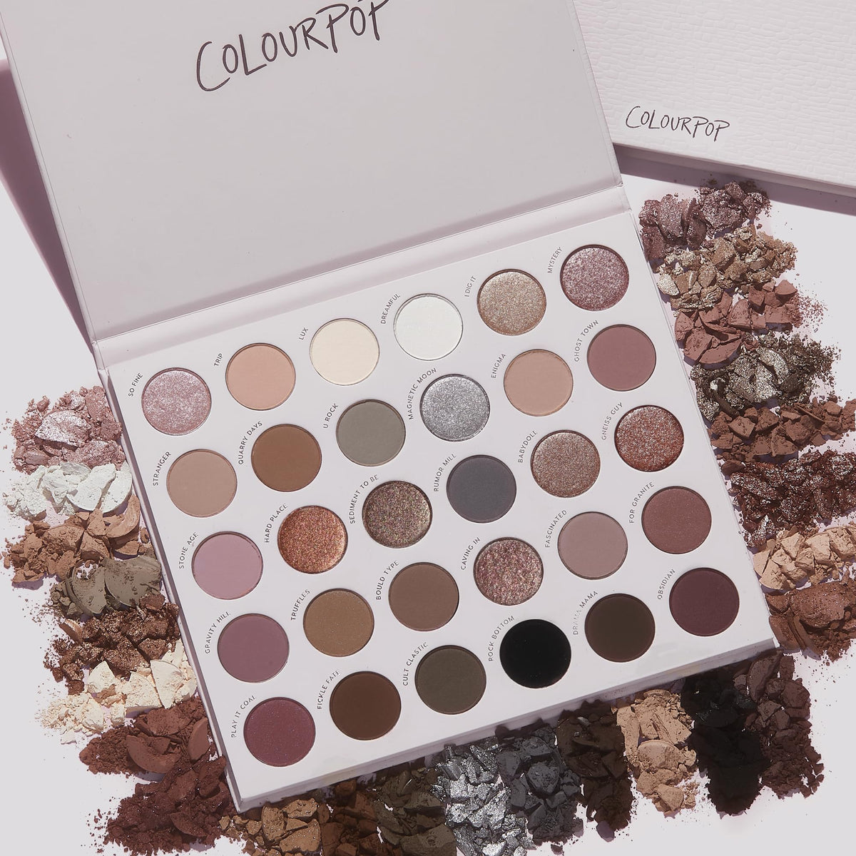 Makeup brush applying ColourPop Stone Cold Fox Eyeshadow