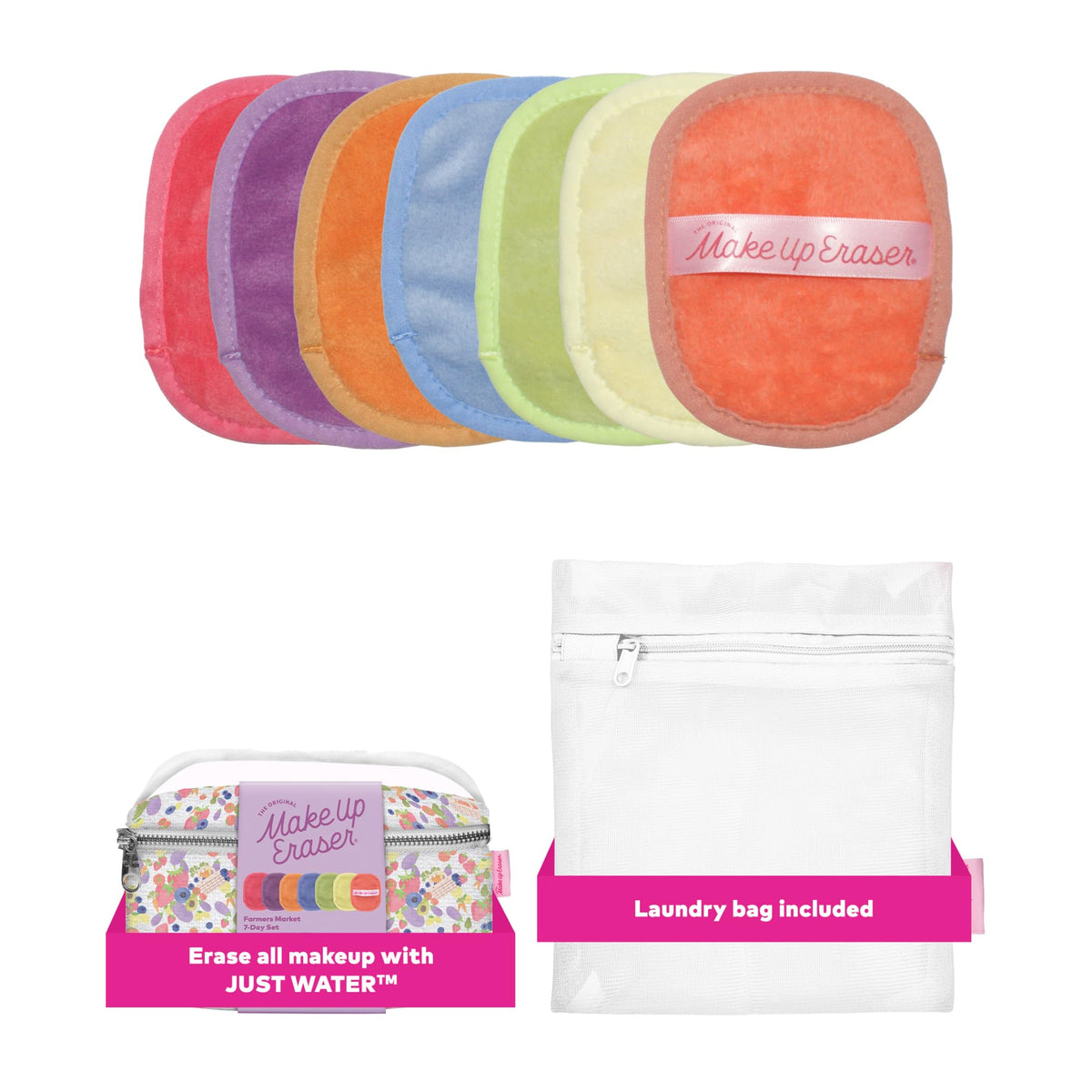 MakeUp Eraser 7-Day Set front view with assorted colours