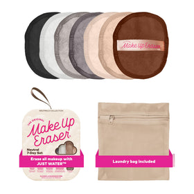 MakeUp Eraser 7-Day Set front view with neutral cloths