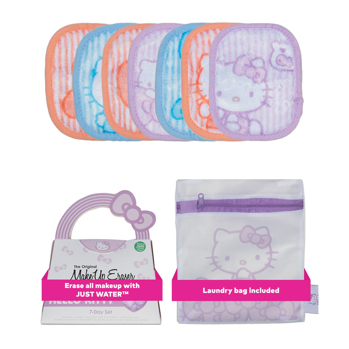 MakeUp Eraser 7-Day Set Hello Kitty Pastel front view