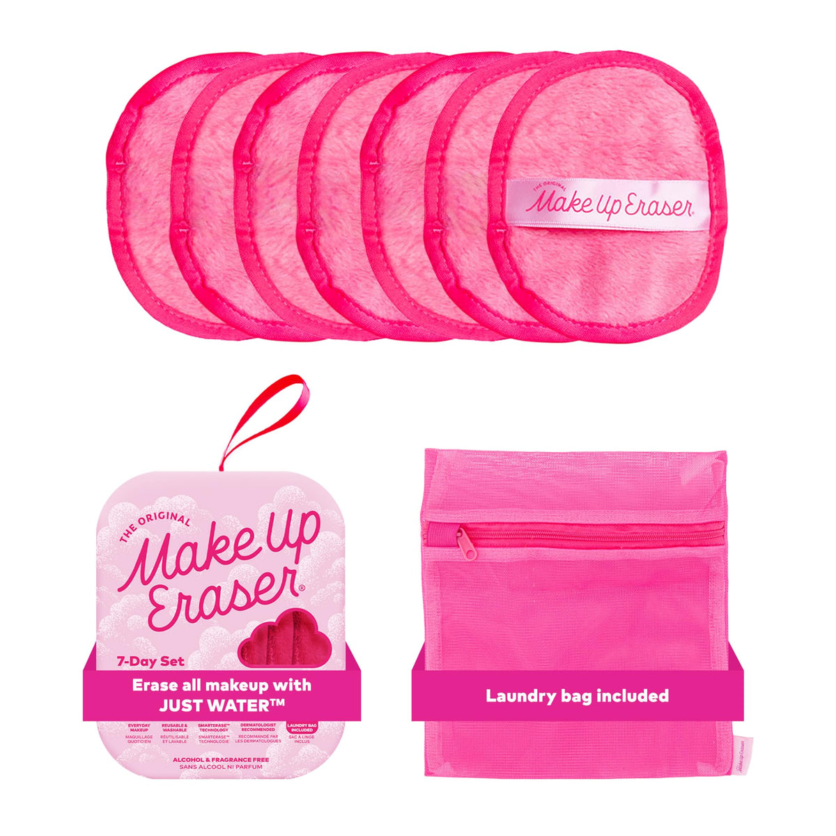 MakeUp Eraser 7-Day Set in Original Pink packaging