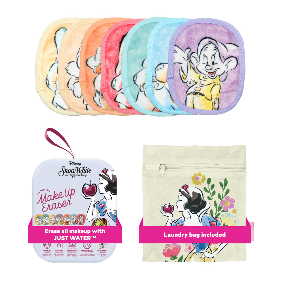 MakeUp Eraser 7-Day Set in Snow White, front view