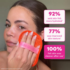 MakeUp Eraser 7-Day Set in use removing makeup from skin
