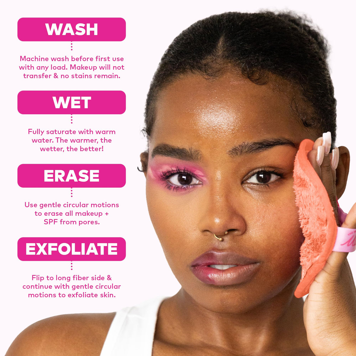 MakeUp Eraser 7-Day Set laid out on a bathroom counter