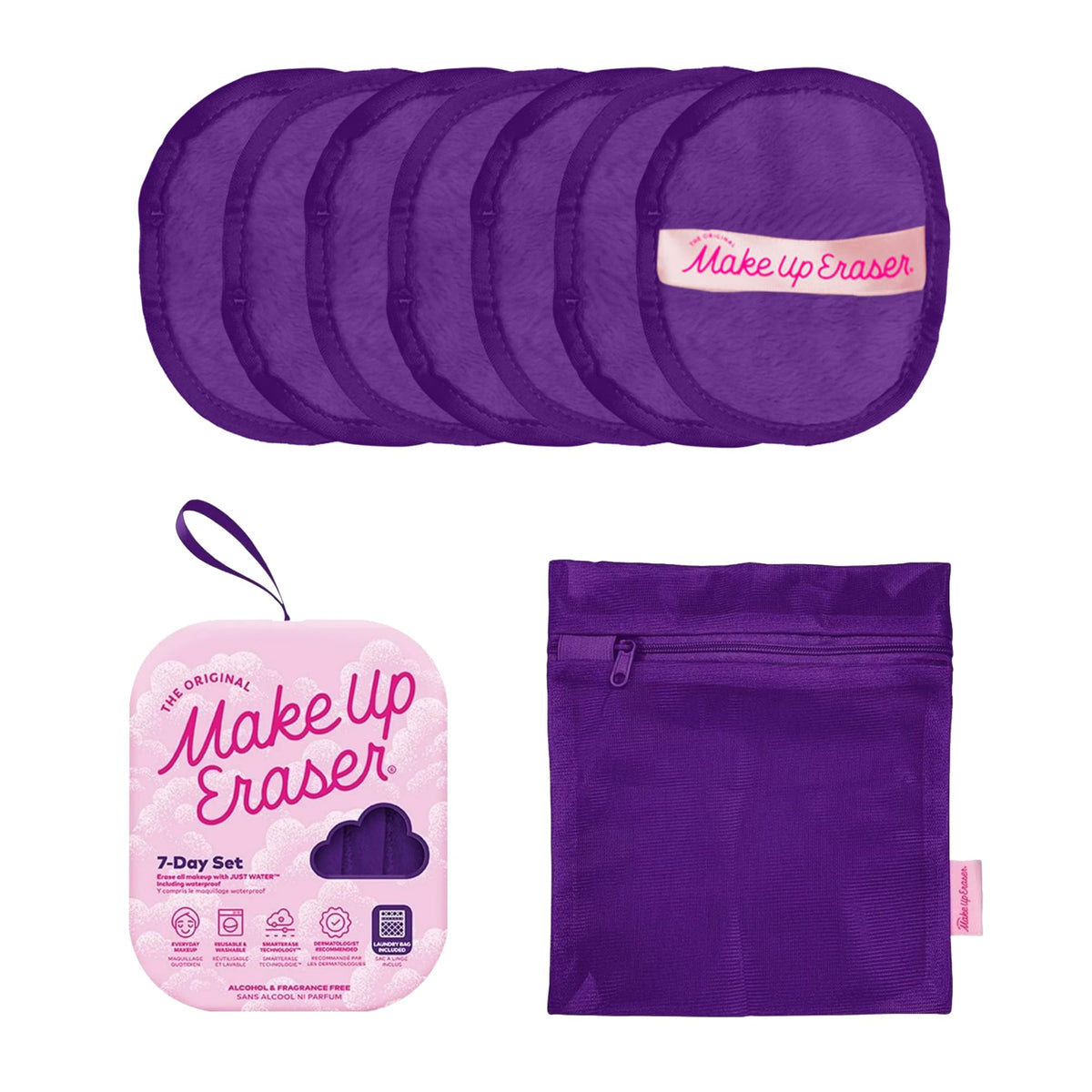 MakeUp Eraser 7-Day Set Queen Purple front view