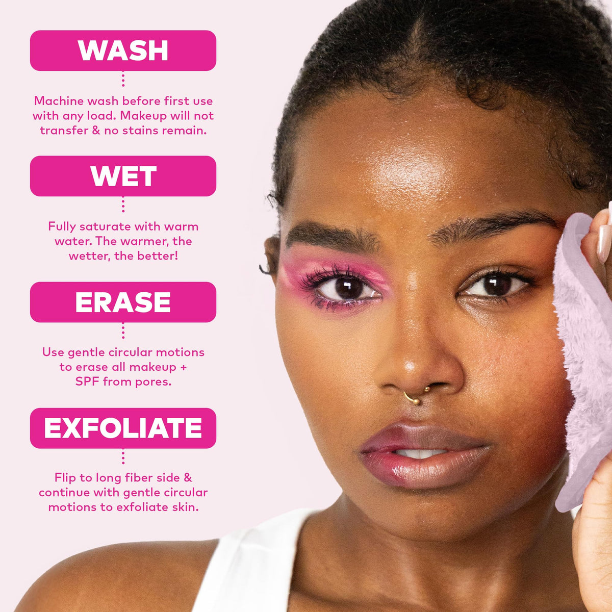 MakeUp Eraser 7-Day Set with water being applied