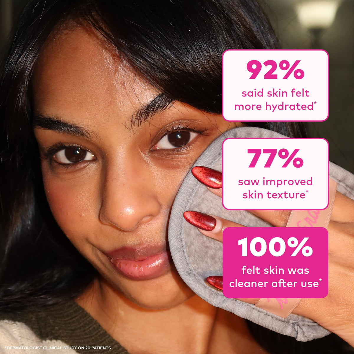 MakeUp Eraser cloth being used to remove makeup