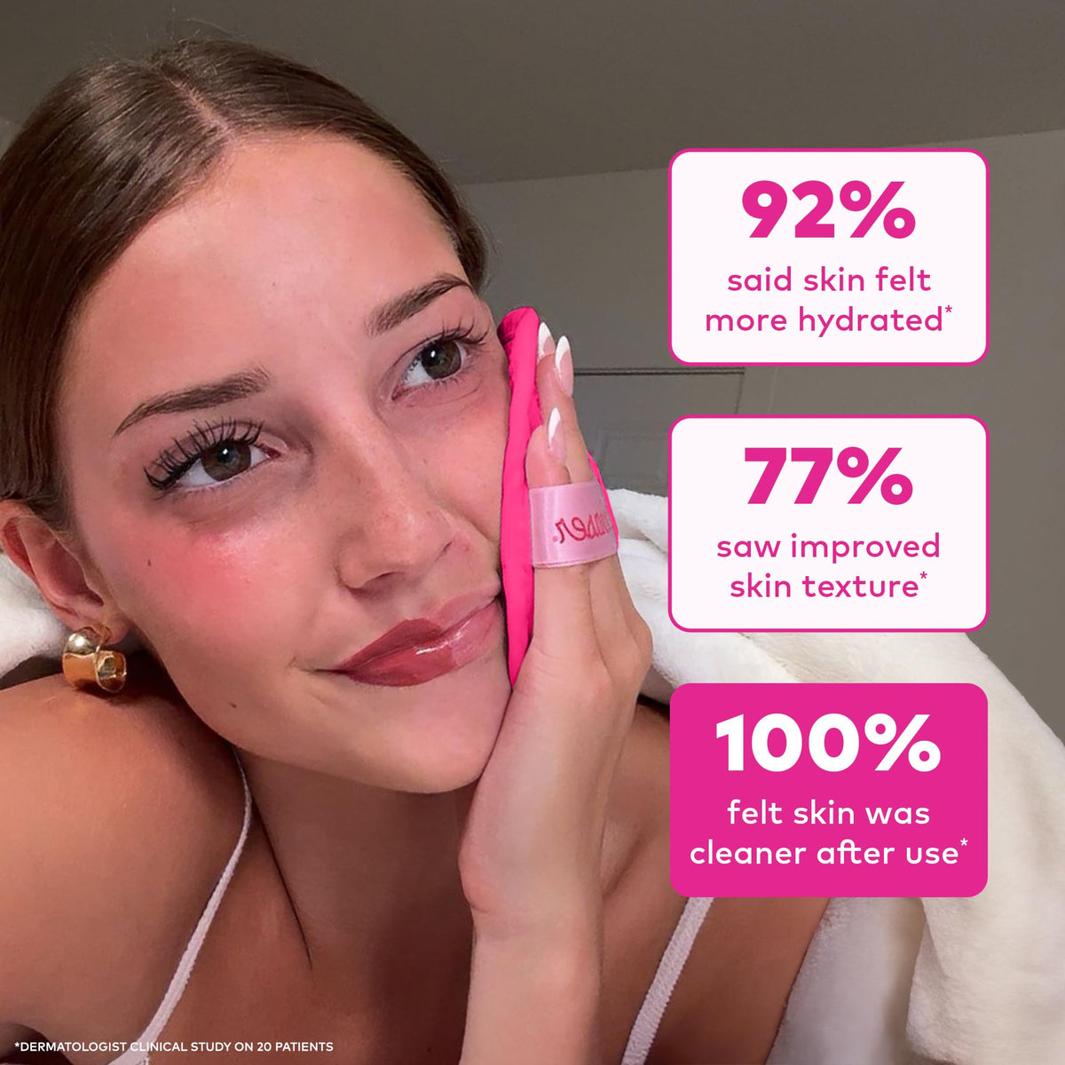 MakeUp Eraser cloth being used to remove makeup