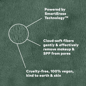 MakeUp Eraser cloth in use on a model's face