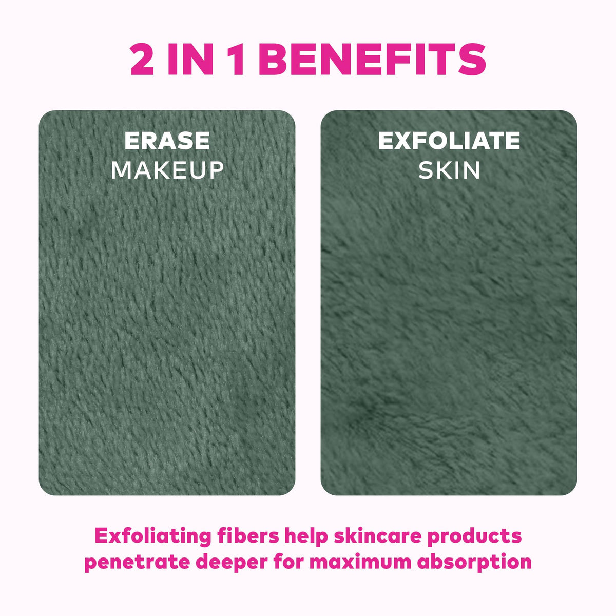MakeUp Eraser cloth showing short and long fiber sides
