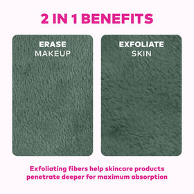 MakeUp Eraser cloth showing short and long fiber sides