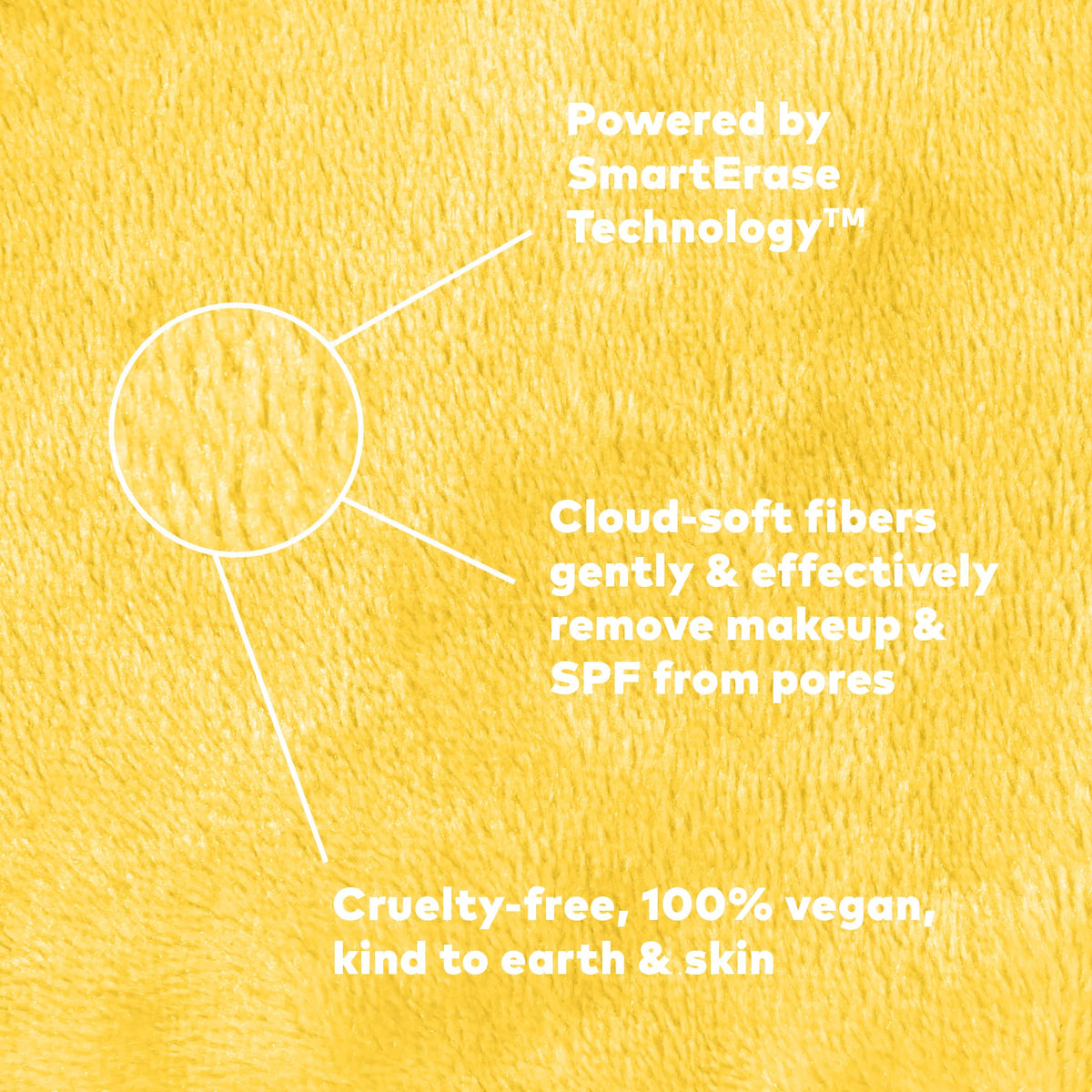 MakeUp Eraser cloth with long fiber side for exfoliation