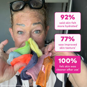 MakeUp Eraser cloths displayed in a bathroom setting