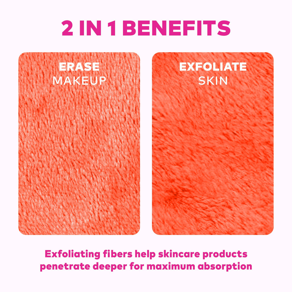MakeUp Eraser cloths laid out on a bathroom counter