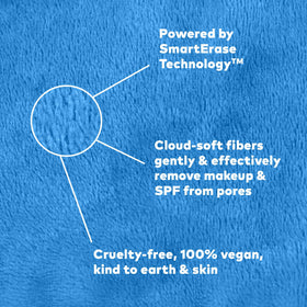 MakeUp Eraser PRO Berry Blue in use removing makeup