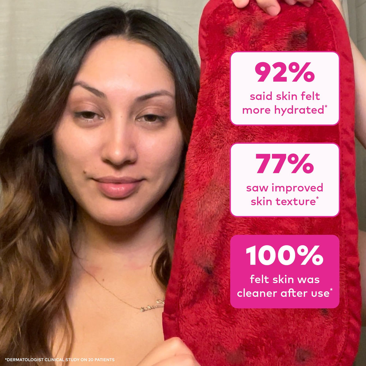 MakeUp Eraser PRO in use removing makeup