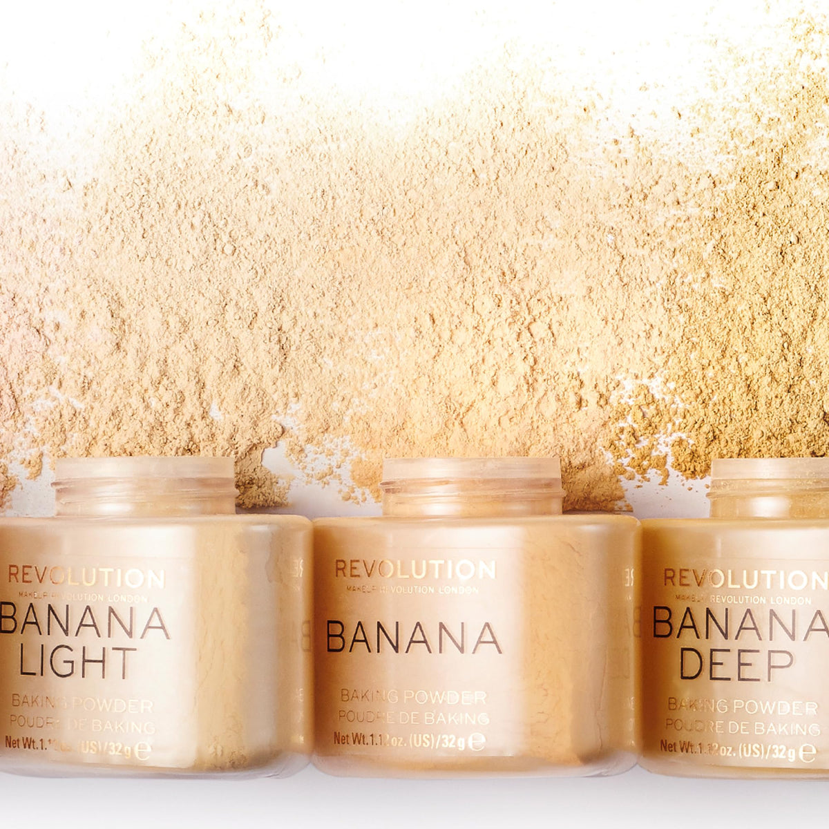 Makeup Revolution Banana Light powder with brush