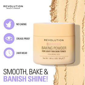 Makeup Revolution Loose Baking Powder Banana back view