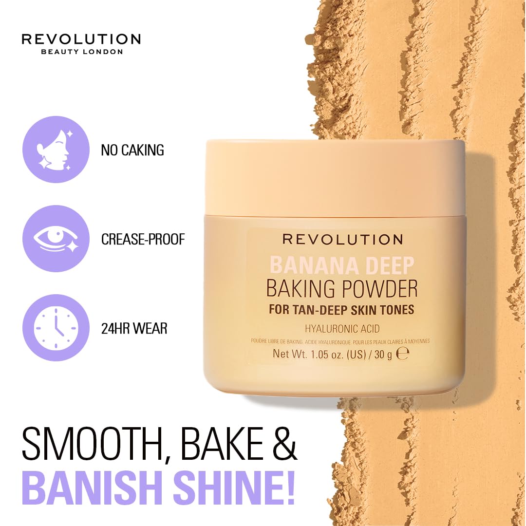 Makeup Revolution Loose Baking Powder Banana Deep packaging