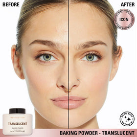Makeup Revolution Loose Baking Powder Translucent on skin