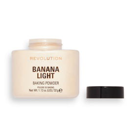 Makeup Revolution packaging of Loose Baking Powder Banana Light