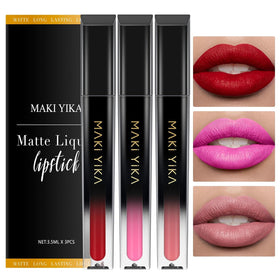 MAKI YIKA 3Pc Matte Liquid Lipstick Set packaging front view