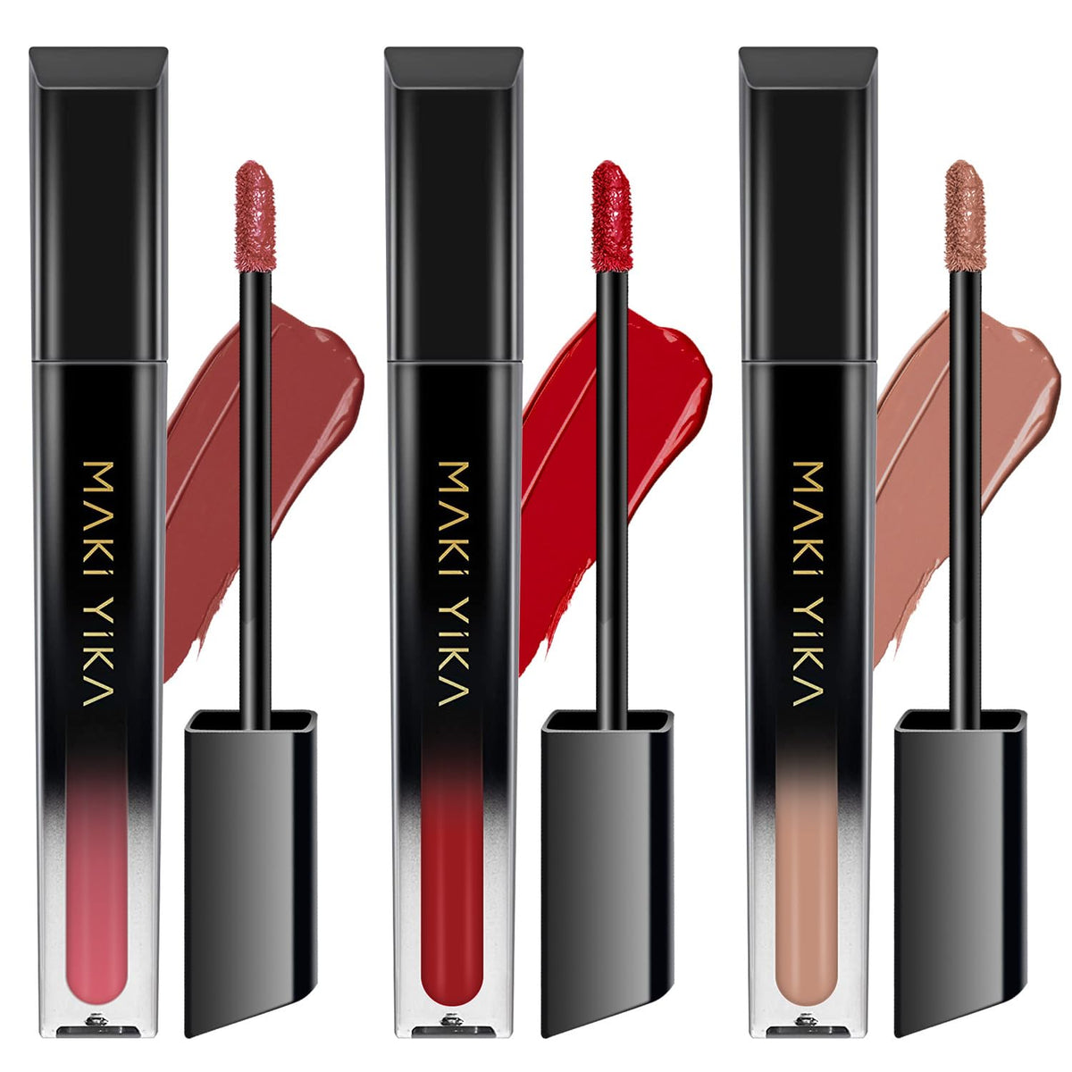 MAKI YIKA 3Pc Matte Liquid Lipstick Set packaging front view